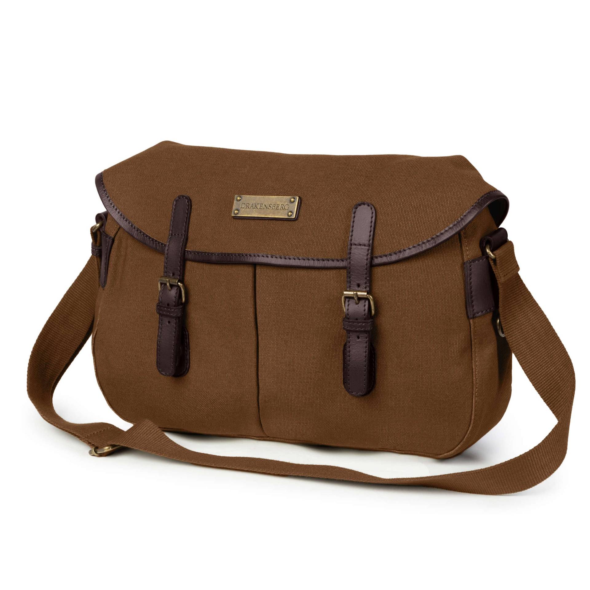 Drakensberg Messenger Bag »Felix« Umbra-Braun, Kompakte Vintage Aktentasche & Umhängetasche Für Herren Aus Nachhaltigem Canvas + Leder von DRAKENSBERGde