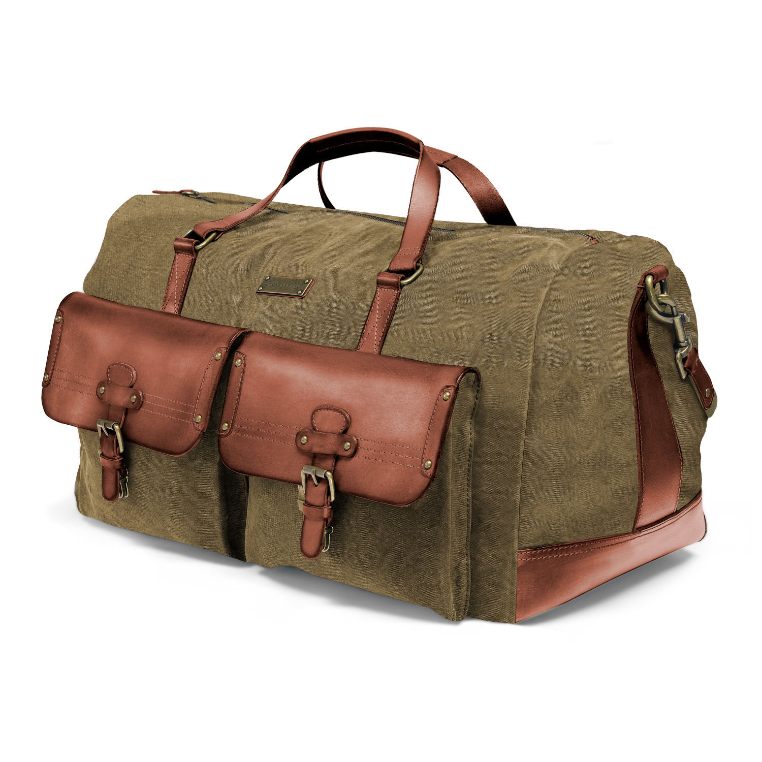 Drakensberg Reisetasche »steve« Oliv-Grün, Handgemachter Vintage Weekender & Sporttasche Für Herren Aus Nachhaltigem Canvas + Leder von DRAKENSBERGde