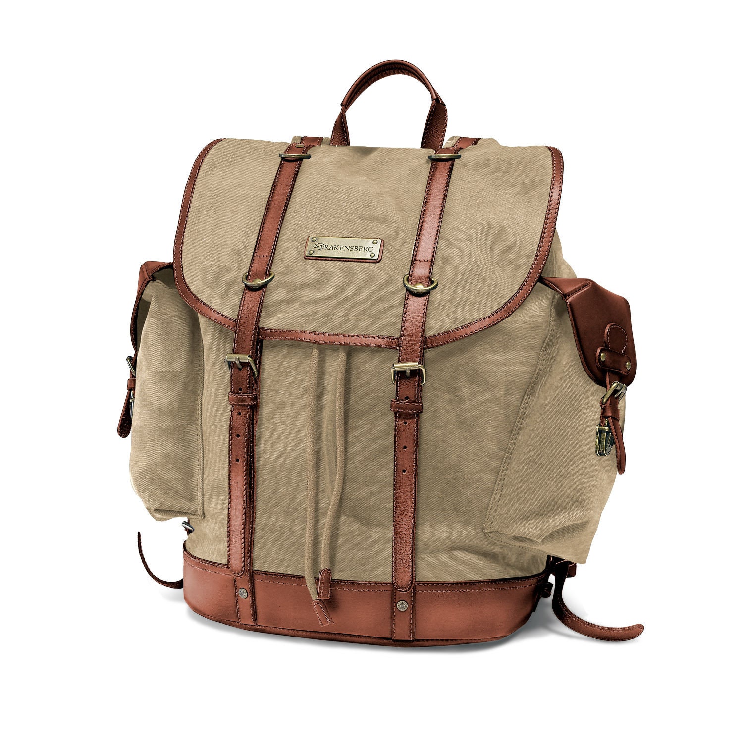 Drakensberg Rucksack »Henry« Khaki-Beige, Handgemachter Wanderrucksack Bergsteigerrucksack Für Herren Aus Nachhaltigem Canvas + Leder von DRAKENSBERGde