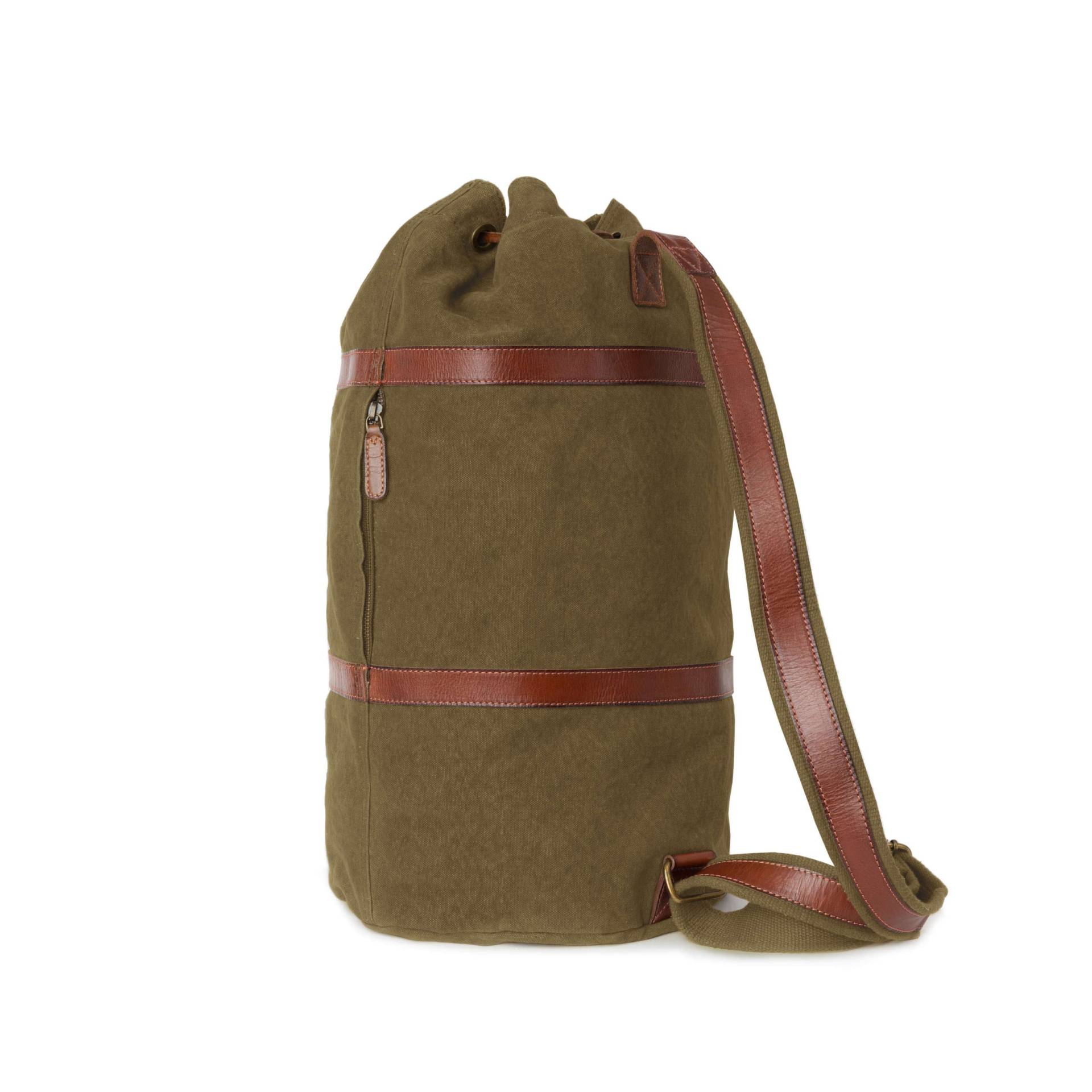 Drakensberg Seesack »Robin« | M Oliv-Grün, Handgemachtercross-Body Rucksack & Reisetasche Für Herren Aus Nachhaltigem Canvas + Leder von DRAKENSBERGde