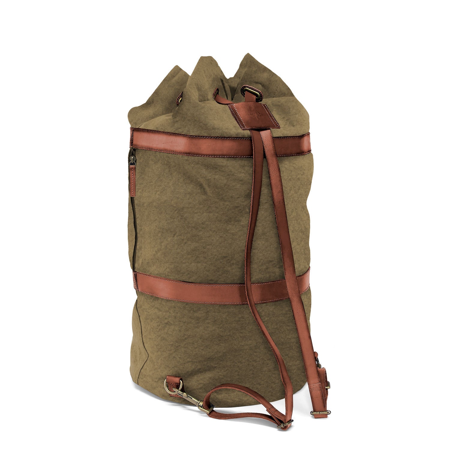 Drakensberg Seesack »Robin« Oliv-Grün, Handgemachter Großer Rucksack & Reisetasche Für Herren Aus Nachhaltigem Canvas + Leder von DRAKENSBERGde