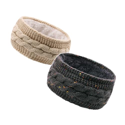 2 Stück Winter Stirnband Damen Strick Ohrenwärmer Haarband Haarreifen Kostüm Kopftuch Stirnband Accessoires Weihnachts Cozy Sport Haarband Joggen Women Herbst Warm Haarschmuck Headbands Stirnbänder von DRALOFAO