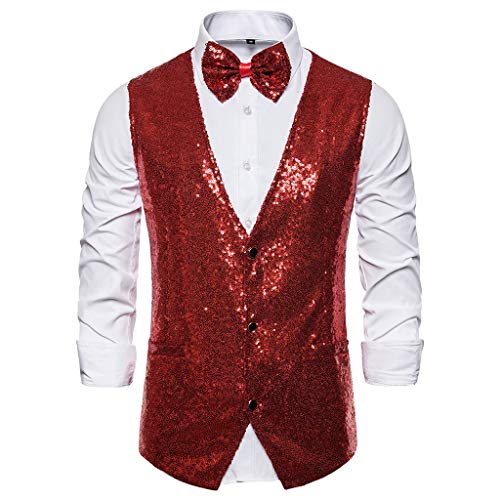 DRALOFAO Sakko Slim Anzüge Glamour Jacket Herren Golds Sakkos Weihnachts Men's Glitzer Jacket Herren Blazer Blazer Pailletten Sakko Goldenes Christmas Pailletten Sakko, Schwarz Glitzer von DRALOFAO