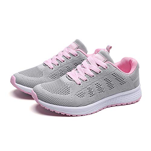 DRALOFAO Wanderschuhe Damen Leichte Trainingsschuhe Outdoor Turnschuhe Sommer Schuhe Trailrunning Atmungsaktiv Hikingschuhe Laufschuhe Hallenturnschuhe Kletterschuhe Wasserdicht von DRALOFAO
