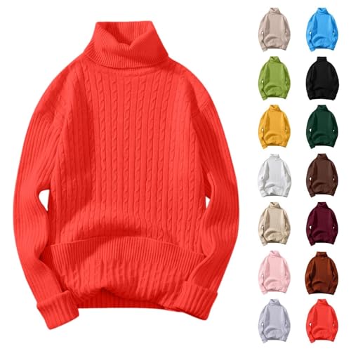 Rollkragenpullover Herren Baumwolle, Rollkragenpullover Herren Schwarz Strickpullover - Zopfmuster Winterpullover Männer Warm Rollkragenpulli Langarm Rollkragenshirt Roll Neck Pullover Sweater von DRALOFAO