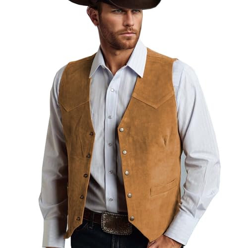 Wiesn Weste Herren, Trachtenweste Herren Samt Oktoberfest Outfit Party Western Trachten Weste Ärmellose Anzugweste Cowboyweste Retro Waistcoat Freizeitweste Vintage Jacke Business Westen Trachtenanzug von DRALOFAO