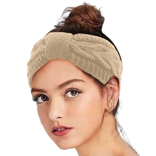 Winter Stirnband Damen Breit Cozy Haarband Laufen Blumen Strick Warm Haarschmuck Hair Beauty Winter Herbst Stirnband Stirnbänder Haarreifen, Haarband Kosmetik von DRALOFAO