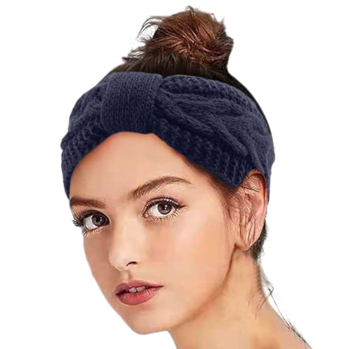 Winter Stirnband Damen Breit Cozy Haarband Laufen Blumen Strick Warm Haarschmuck Hair Beauty Winter Herbst Stirnband Stirnbänder Haarreifen, Haarband Kosmetik von DRALOFAO