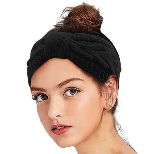 Winter Stirnband Damen Breit Cozy Haarband Laufen Blumen Strick Warm Haarschmuck Hair Beauty Winter Herbst Stirnband Stirnbänder Haarreifen, Haarband Kosmetik von DRALOFAO