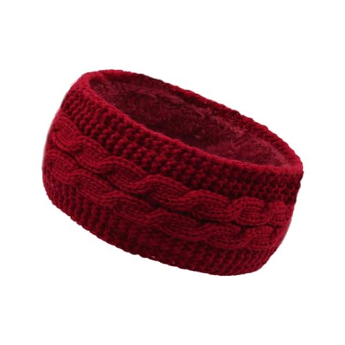 Winter Stirnband Damen Winter Herbst Stirnband Fleece Strick Laufen Sport Haarband Joggen Cozy Breit Weihnachts Haarschmuck Stirnbänder Headbands, Haarband Damen von DRALOFAO