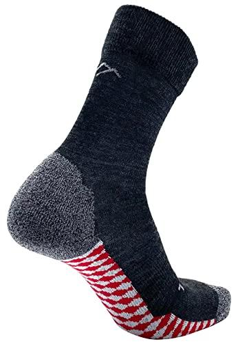 DRASSN Merino Socken Herren und Damen Vohenstrauß, Sportsocken, Radsocken - 1 Paar - hochwertige Wandersocken Herren - Merino Socken Damen und Herren (Rot-kariert, 36-38) von DRASSN