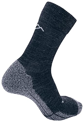 DRASSN Wandersocken, Outdoorsocken, Sportsocken, Radsocken - Damen & Herren - 1 Paar - hochwertige Trekking-Socke auch zum Spazieren, atmungsaktiv aus Merino Wolle - Nachhaltig (Grau, 36-38) von DRASSN