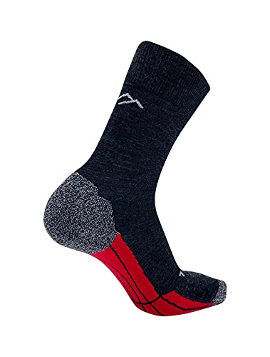 DRASSN Wandersocken, Outdoorsocken, Sportsocken, Radsocken - Damen & Herren - 1 Paar - hochwertige Trekking-Socke auch zum Spazieren, atmungsaktiv aus Merino Wolle - Nachhaltig (Rot, 36-38) von DRASSN