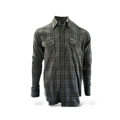 DRAXIES Flanellhemd Herren Kariert Flanellhemden Langarm Casual Button Down Freizeithemd Mit Brusttasche Normal Passform - Schwarz - Black Dream - M von DRAXIES