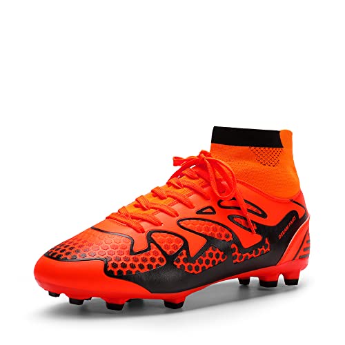 DREAM PAIRS Fußballschuhe Herren Top Professionelle Athletics Trainingsschuhe Schnürsenkel Football Schuhe SCHWARZ/ORANGE 41 (EUR) 160858-M-E von DREAM PAIRS