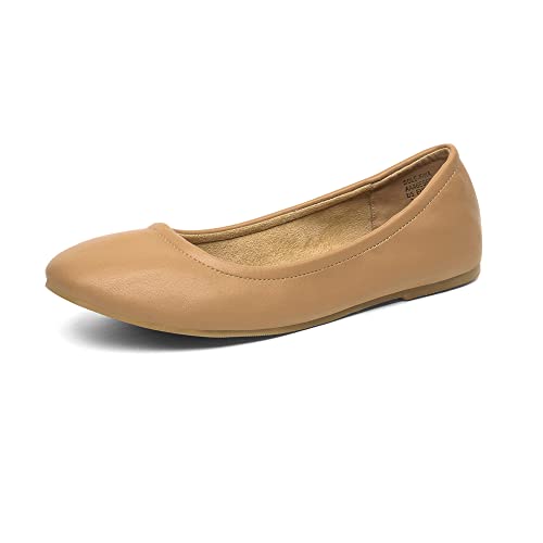 DREAM PAIRS Ballerinas Damen Ballet Flat Elegant Flache Schuhe Weiches PU Leder Komfortabel Nude U 35 Sole-FINA von DREAM PAIRS