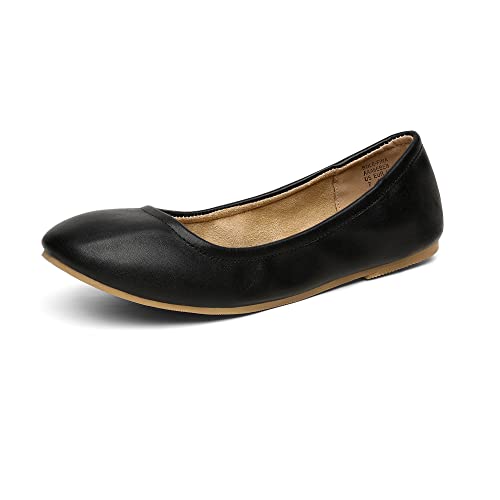 DREAM PAIRS Ballerinas Damen Ballet Flat Elegant Flache Schuhe Weiches PU Leder Komfortabel SCHWARZ Größe 38 (EUR) von DREAM PAIRS