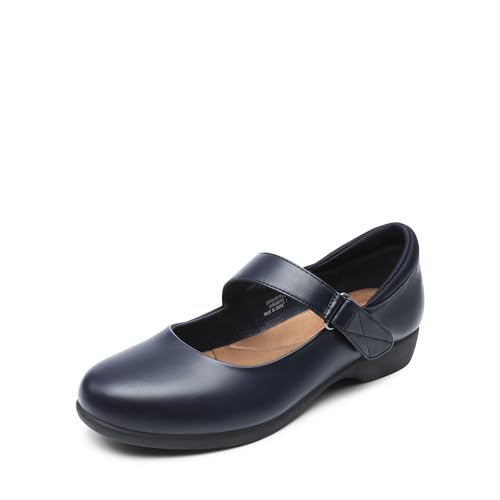 DREAM PAIRS Ballerinas Damen Remonte Schuhe Damen Trachtenschuhe Damen Supportive 3D Insole Adjustable Strap,Size 37,Marine,SDFA2407W von DREAM PAIRS