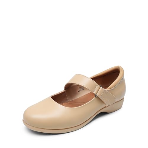 DREAM PAIRS Ballerinas Damen Remonte Schuhe Damen Trachtenschuhe Damen Supportive 3D Insole Adjustable Strap,Size 37,NACKT,SDFA2407W von DREAM PAIRS