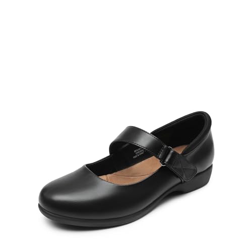 DREAM PAIRS Ballerinas Damen Remonte Schuhe Damen Trachtenschuhe Damen Supportive 3D Insole Adjustable Strap,Size 38,SCHWARZ,SDFA2407W von DREAM PAIRS