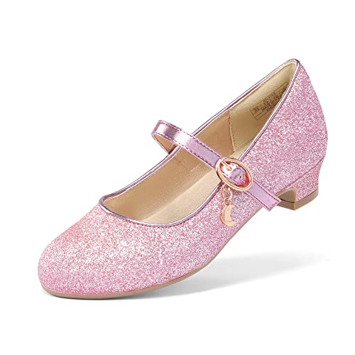 DREAM PAIRS Ballerinas Mädchen Mary Jane Flache Schuhe Ballerinas Prinzessin Schuhe Kommunionschuhe Schulschuhe,Size 34,Rosa,KFL219-E von DREAM PAIRS