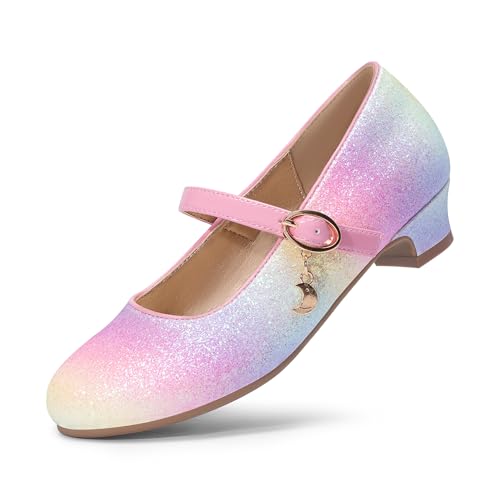 DREAM PAIRS Ballerinas Mädchen Mary Jane Flache Schuhe Ballerinas Prinzessin Schuhe Kommunionschuhe Schulschuhe Rainbow 37.5 KFL219 von DREAM PAIRS