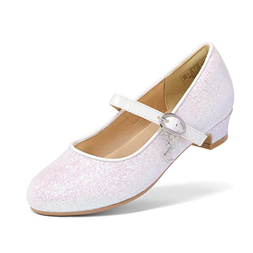 DREAM PAIRS Ballerinas Mädchen Mary Jane Flache Schuhe Ballerinas Prinzessin Schuhe Kommunionschuhe Schulschuhe Weiß 36 KFL219 von DREAM PAIRS