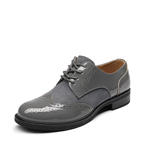 DREAM PAIRS Damen Anzugschuhe Klassische flach Brogues Derby atmungsaktive Schnürhalbschuhe Oxford komfortabel Businessschuhe SDOX2201W-E Dark/GRAU Größe 38 EU von DREAM PAIRS