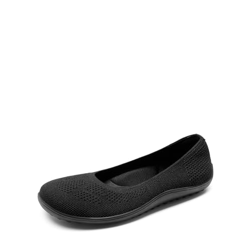 DREAM PAIRS Damen Ballerinas Flats mit atmungsaktivem Strick Rundzehen-Design Mittelfußstütze strapazierfähige Laufsohle leicht & flexibel,Size 40,Schwarz,DWUMFA2509 von DREAM PAIRS
