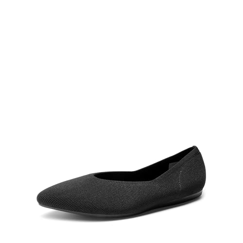 DREAM PAIRS Damen Ballerinas Flache Schuhe mit spitzem Zehenbereich für Damen,Size 36.5,Schwarz,DWUMFA2505 von DREAM PAIRS