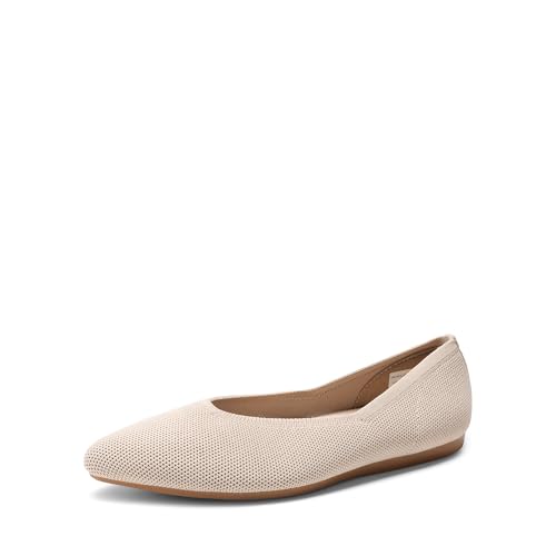 DREAM PAIRS Damen Ballerinas Flache Schuhe mit spitzem Zehenbereich für Damen,Size 40.5,Nackt,DWUMFA2505 von DREAM PAIRS