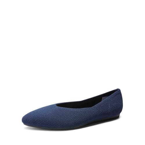DREAM PAIRS Damen Ballerinas Flache Schuhe mit spitzem Zehenbereich für Damen,Size 41,Marine,DWUMFA2505 von DREAM PAIRS