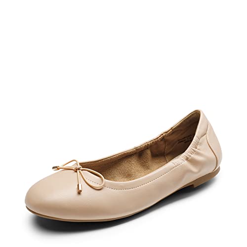 DREAM PAIRS Damen Ballerinas Schuhe Klassische Flache Ballerinas Damen Elegant mit Geschnürte Schleife Nude 36 (EUR) SDFA2310W-E von DREAM PAIRS