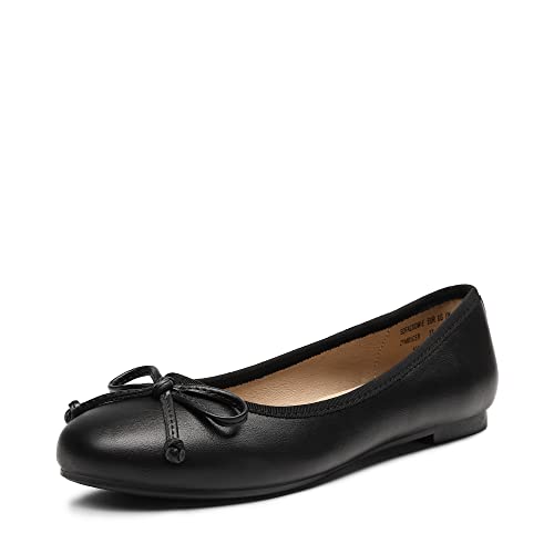 DREAM PAIRS Damen Ballerinas flach klassisch, Elegante und Bequeme Ballettschuhe mit Schleifenbesatz Schwarz Größe 36 (EUR) von DREAM PAIRS