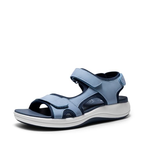 DREAM PAIRS Damen Freizeitsandalen Leichtes EVA-Fußbett & rutschfeste TPR-Sohle Verstellbare Riemen für optimalen Halt,Size 40.5,Marine,DWUMST2503 von DREAM PAIRS