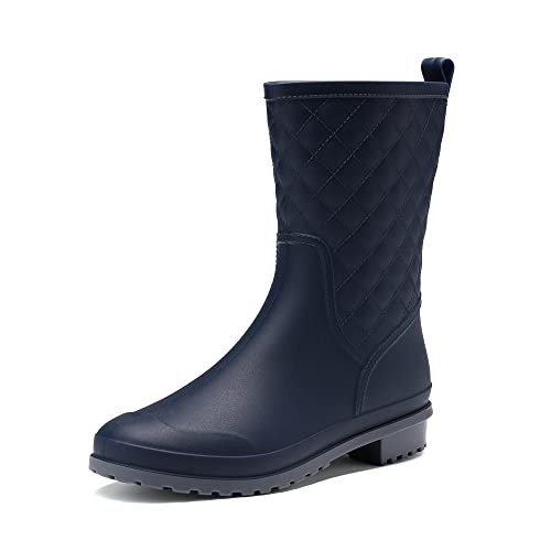 DREAM PAIRS Damen Gummistiefel Halbhoch Wasserdicht Gummistiefeletten Regenstiefel Kurzschaft Boots Outdoor Gartenschuhe Anti-Rutsch Navy blau SDRB2204W-E Größe 36 (EUR) von DREAM PAIRS