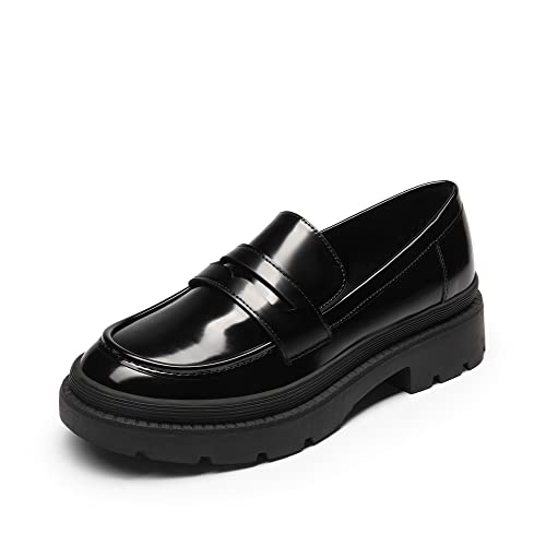 DREAM PAIRS Damen Klassische Hamble Loafer, Bequeme Mokassins, Slippers Damen, Frauen Businessschuhe SCHWARZ/VE SDLS2211W-E Größe 41 (EUR) von DREAM PAIRS