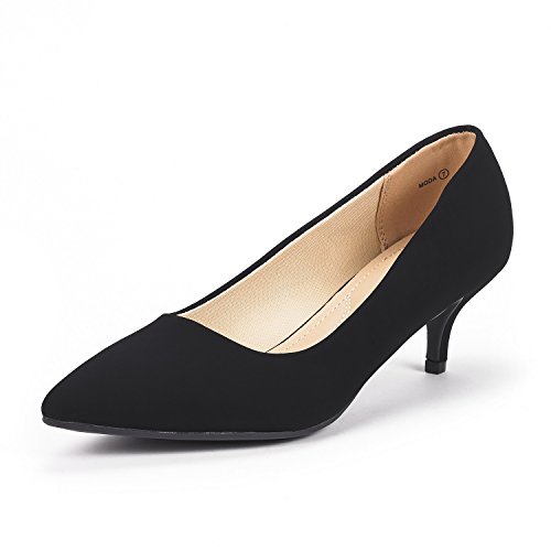 DREAM PAIRS Damen Klassische Pumps mit Stiletto und Spitzen zulaufenden Absätze Hochzeit Arbeitschuhe,Size 36,Schwarz/Nubuck,Moda von DREAM PAIRS