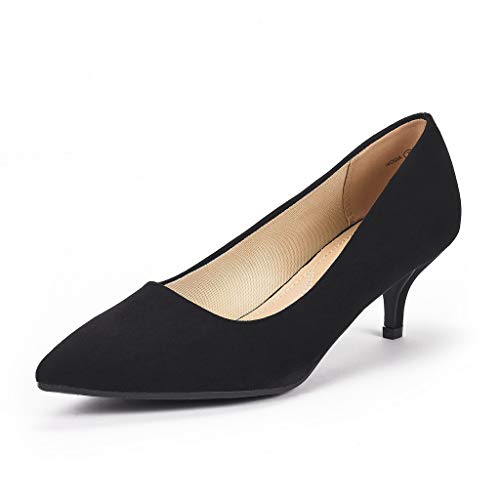 DREAM PAIRS Damen Klassische Pumps mit Stiletto und Spitzen zulaufenden Absätze Hochzeit Arbeitschuhe,Size 37,Schwarz/Wildleder,Moda von DREAM PAIRS