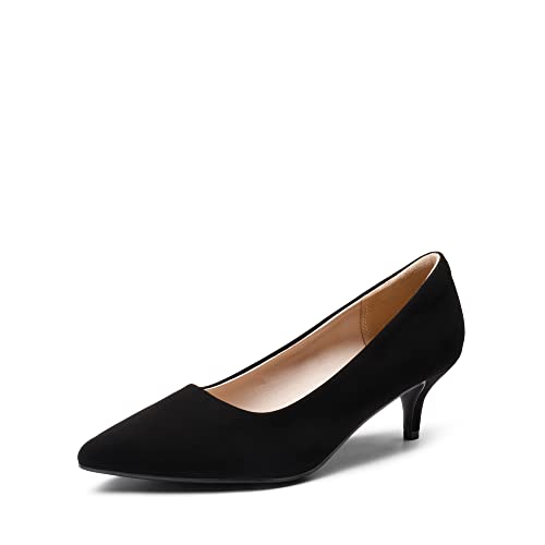 DREAM PAIRS Damen Klassische Pumps mit Stiletto und Spitzen zulaufenden Absätze Hochzeit Arbeitschuhe Moda-E Schwarz-Nubuck Größe 36 (EUR) von DREAM PAIRS