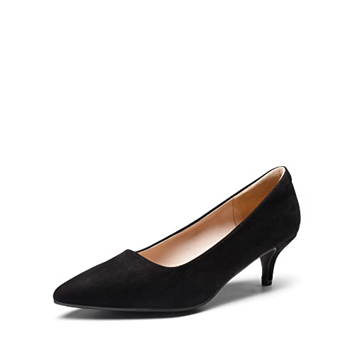 DREAM PAIRS Damen Klassische Pumps mit Stiletto und Spitzen zulaufenden Absätze Hochzeit Arbeitschuhe Moda-E Schwarz-Suede Größe 36 (EUR) von DREAM PAIRS