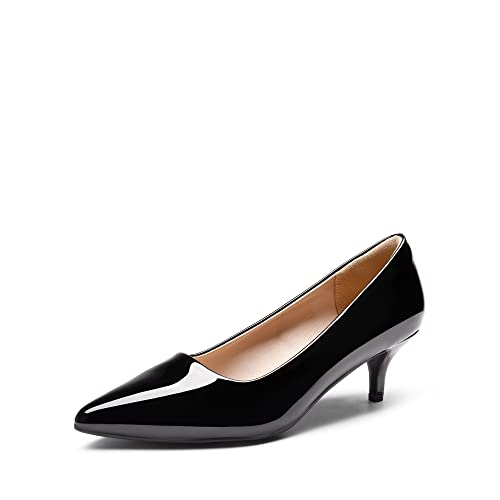 DREAM PAIRS Damen Klassische Pumps mit Stiletto und Spitzen zulaufenden Absätze Hochzeit Arbeitschuhe Moda-E Schwarz-pat Größe 38 (EUR) von DREAM PAIRS