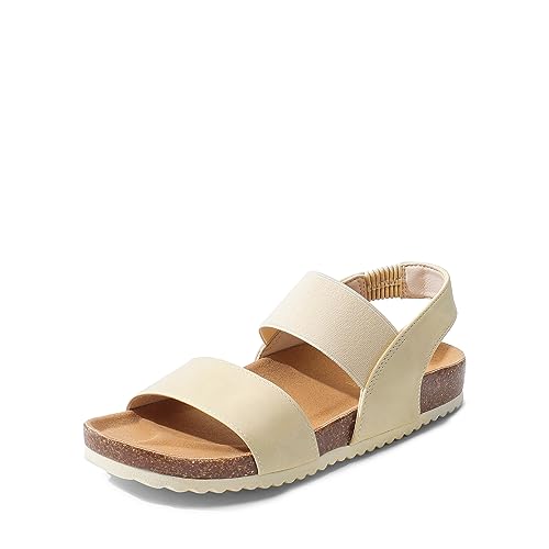 DREAM PAIRS Damen Pantoletten Sandals Riemchensandalen Sommer Strappy Sandal Beige SDPW2202W-E Größe 41 (EUR) von DREAM PAIRS