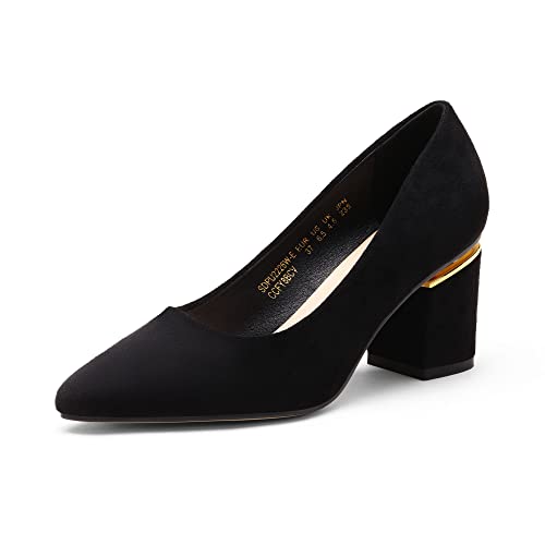 DREAM PAIRS Damen Pumps Elegante, gepolsterte Pumps mit Blockabsatz für Damene Schwarz SDPU2226W-E Größe 40 (EUR) von DREAM PAIRS