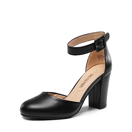 DREAM PAIRS Damen-Pumps mit geschlossener Zehenpartie,Size 36,SCHWARZ-PU,Angela von DREAM PAIRS