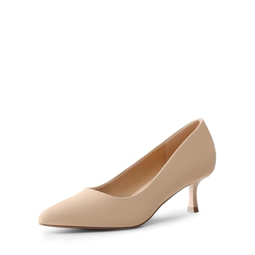 DREAM PAIRS Damen-Pumps mit geschlossener Zehenpartie,Size 39,Nackt,DWUMPU2536 von DREAM PAIRS