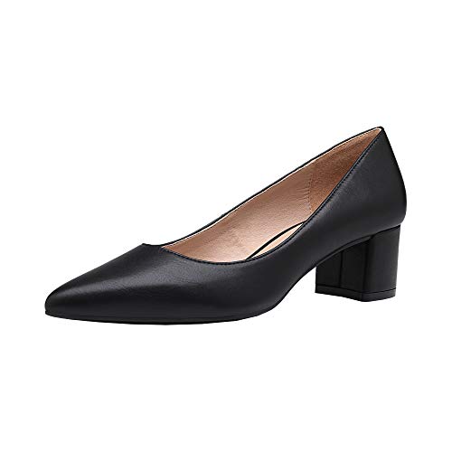 DREAM PAIRS Damen Pumps mit klobigem spitzer Blockabsatz und niedrigem Absatz,Size 40.5,Schwarz/Pu,DPU212 von DREAM PAIRS