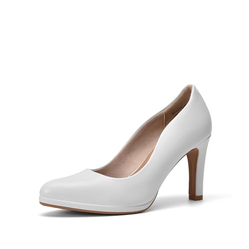 DREAM PAIRS Damen Pumps mit spitzer Zehenpartie, Elegante Stiletto Klassische high Heels für Party, Frauen Abendschuhe SDPU2441W-E Weiss-PU Größe 40 (EUR) von DREAM PAIRS