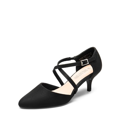 DREAM PAIRS Damen Sandale Pumps mit spitz zulaufenden hohen Absätzen, mit verstellbarem Schnallenverschluss,Size 38,Schwarz,SDPU2437W-E von DREAM PAIRS