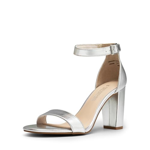 DREAM PAIRS Damen-Sandalen mit Absatz,Size 38,SILBER-PU,SDHS2434W-E von DREAM PAIRS